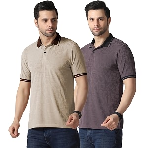 TOPLOT Mens Premium Jacquard Polo T-Shirt