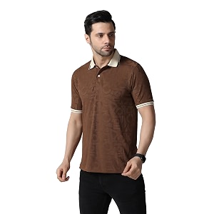 TOPLOT Mens Premium Jacquard Polo T-Shirt