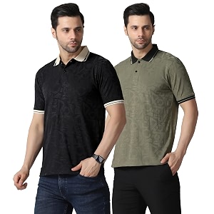 TOPLOT Mens Premium Jacquard Polo T-Shirt