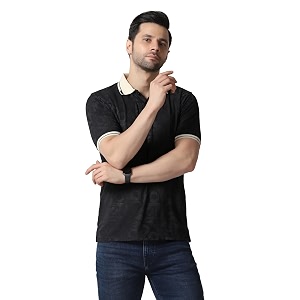 TOPLOT Mens Premium Jacquard Polo T-Shirt