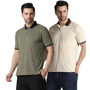 TOPLOT Mens Premium Jacquard Polo T-Shirt