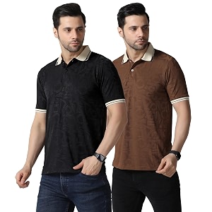 TOPLOT Mens Premium Jacquard Polo T-Shirt