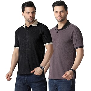 TOPLOT Mens Premium Jacquard Polo T-Shirt