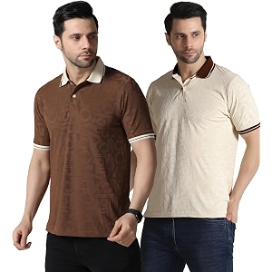 TOPLOT Mens Premium Jacquard Polo T-Shirt