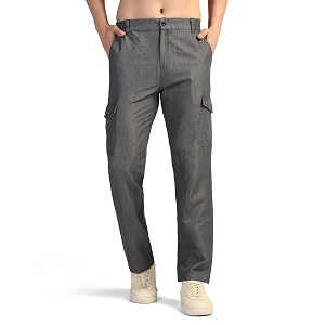TOPLOT Mens Regular Fit Causal Trouser