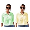 TOPLOT V-Collar Solid Crop Shirt for Women with Half Sleeves, Polyester, Regular Fit