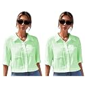 TOPLOT V-Collar Solid Crop Shirt for Women with Half Sleeves, Polyester, Regular Fit