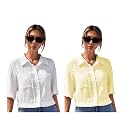 TOPLOT V-Collar Solid Crop Shirt for Women with Half Sleeves, Polyester, Regular Fit