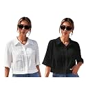 TOPLOT V-Collar Solid Crop Shirt for Women with Half Sleeves, Polyester, Regular Fit