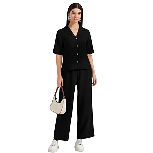 TOPLOT Womens Co-ord Set Short Sleeve