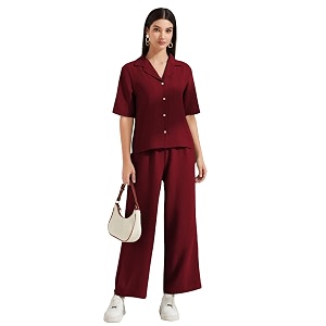 TOPLOT Womens Co-ord Set Short Sleeve
