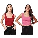 TOPLOT Women39s Solid Ribbed Round Neck Sleeveless