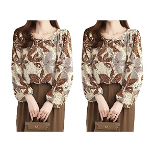 TOPLOT Womens Shirt Top Elegant Floral