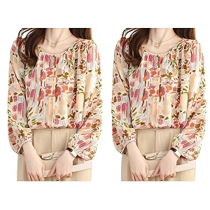 TOPLOT Womens Shirt Top Elegant Floral