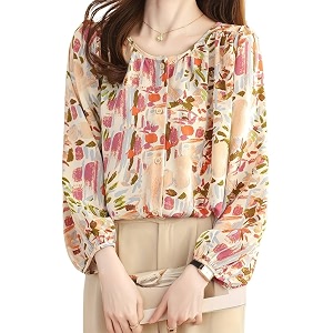 TOPLOT Womens Shirt Top Elegant Floral