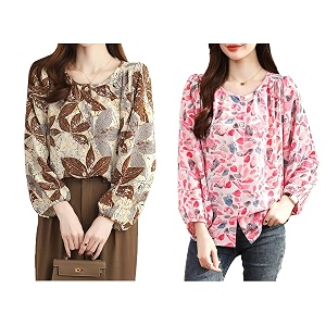 TOPLOT Womens Shirt Top Elegant Floral