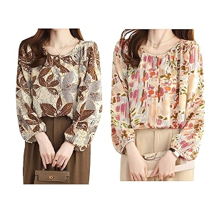 TOPLOT Womens Shirt Top Elegant Floral