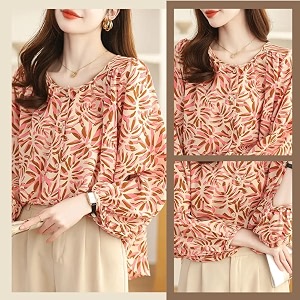 TOPLOT Womens Shirt Top Elegant Floral