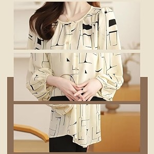 TOPLOT Womens Shirt Top Elegant Floral
