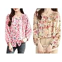 TOPLOT Women39s Shirt Top Elegant Floral