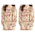 TOPLOT Women39s Shirt Top Elegant Floral