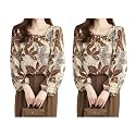 TOPLOT Women39s Shirt Top Elegant Floral