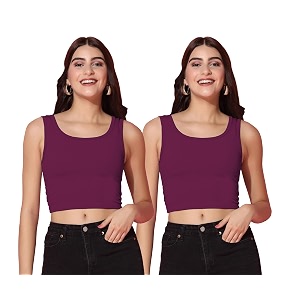 TOPLOT Womens Solid Ribbed Round Neck Sleeveless