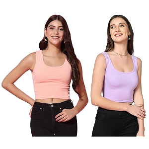 TOPLOT Womens Solid Ribbed Round Neck Sleeveless