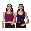 TOPLOT Women39s Solid Ribbed Round Neck Sleeveless
