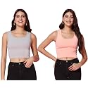 TOPLOT Women39s Solid Ribbed Round Neck Sleeveless