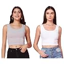 TOPLOT Women39s Solid Ribbed Round Neck Sleeveless