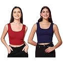 TOPLOT Women39s Solid Ribbed Round Neck Sleeveless