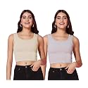 TOPLOT Women39s Solid Ribbed Round Neck Sleeveless