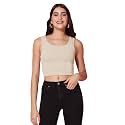 TOPLOT Women39s Solid Ribbed Round Neck Sleeveless