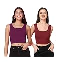 TOPLOT Women39s Solid Ribbed Round Neck Sleeveless