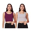 TOPLOT Women39s Solid Ribbed Round Neck Sleeveless
