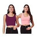TOPLOT Women39s Solid Ribbed Round Neck Sleeveless