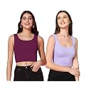 TOPLOT Women39s Solid Ribbed Round Neck Sleeveless