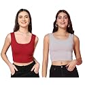 TOPLOT Women39s Solid Ribbed Round Neck Sleeveless