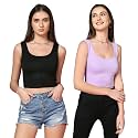 TOPLOT Women39s Solid Ribbed Round Neck Sleeveless