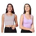 TOPLOT Women39s Solid Ribbed Round Neck Sleeveless