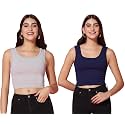 TOPLOT Women39s Solid Ribbed Round Neck Sleeveless