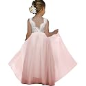 Topmaker Flower Girl Dress for Toddler Baby Girls,Lace Tulle Dress for Wedding,Birthday Party,Photoshoot,Special Occasion