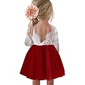 Topmaker Flower Girl Dress for Toddler Baby Girls,Lace Tulle Dress for Wedding,Birthday Party,Photoshoot,Special Occasion