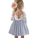Topmaker Flower Girl Dress for Toddler Baby Girls,Lace Tulle Dress for Wedding,Birthday Party,Photoshoot,Special Occasion