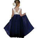 Topmaker Flower Girl Dress for Toddler Baby Girls,Lace Tulle Dress for Wedding,Birthday Party,Photoshoot,Special Occasion