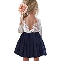 Topmaker Flower Girl Dress for Toddler Baby Girls,Lace Tulle Dress for Wedding,Birthday Party,Photoshoot,Special Occasion