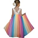 Topmaker Flower Girl Dress for Toddler Baby Girls,Lace Tulle Dress for Wedding,Birthday Party,Photoshoot,Special Occasion