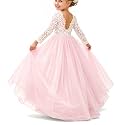 Topmaker Flower Girl Dress for Toddler Baby Girls,Lace Tulle Dress for Wedding,Birthday Party,Photoshoot,Special Occasion