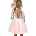 Topmaker Flower Girl Dress for Toddler Baby Girls,Lace Tulle Dress for Wedding,Birthday Party,Photoshoot,Special Occasion